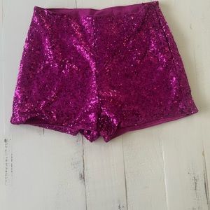 Pink sequin shorts